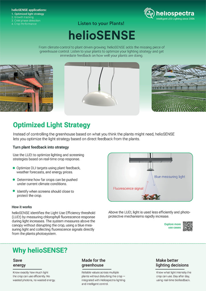 helioSENSE optimize lighting strategy